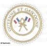 Badge / Macaron GLNF – Grande tenue provinciale – Passé Grand Porte-Etendard – Guyenne et Gascogne – Brodé machine